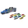 CAMINHAO CEGONHA COM 12 CARRINHOS PORTA 24 CARROS HOT GARAGEM WHEELS MALETA TRANSPORTE INFANTIL - 1