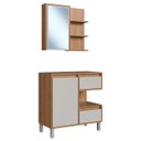 Ver imagem 2 de Gabinete Banheiro 80cm e Espelheira 70cm Clari Mel/arenas F10 - Mpozenato