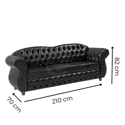 Conjunto 03 Peças Sofá e Poltronas Chesterfield Merlô Via Encanto Courano Marrom Pinhão - 4