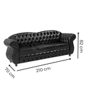 Ver imagem 4 de Conjunto 03 Peças Sofá e Poltronas Chesterfield Merlô Via Encanto Courano Marrom Pinhão