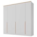 Ver imagem 2 de Guarda Roupa Logan Mdf 240x232,2cm 6 Portas 4 Gavetas Branco/olmo 1006