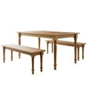Ver imagem 2 de Mesa de Jantar 6 Lugares 160cm com 02 Bancos de Madeira Maciça Lazuli F06 Freijó - Lyam Decor