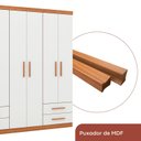 Ver imagem 4 de Guarda-Roupa Casal 6 Portas 4 Gavetas Advantage Freijó/ Off-White