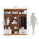 Ver imagem 3 de Guarda-Roupa Casal 6 Portas 4 Gavetas Advantage Freijó/ Off-White