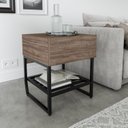 Ver imagem 1 de Mesa Lateral com Gaveta Estilo Industrial Concept CabeCasa MadeiraOriginals