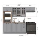 Ver imagem 4 de Armário de Cozinha Modulada Compacta Fidelitá Nara 100% MDF 4 Peças 270cm 12 Portas 2 Gavetas sem