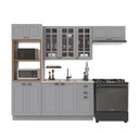 Ver imagem 2 de Armário de Cozinha Modulada Compacta Fidelitá Nara 100% MDF 4 Peças 270cm 12 Portas 2 Gavetas sem