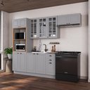 Ver imagem 1 de Armário de Cozinha Modulada Compacta Fidelitá Nara 100% MDF 4 Peças 270cm 12 Portas 2 Gavetas sem
