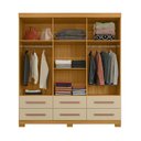 Ver imagem 4 de Guarda-Roupa Casal 6 Portas 6 Gavetas com Pés Milano Off White/Carvalho Americano