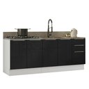 Ver imagem 3 de Armário de Cozinha Compacta 200 Cm Branco/preto Lux Madesa 06 Branco/preto