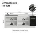 Ver imagem 4 de Armário de Cozinha Compacta 200 Cm Branco/preto Lux Madesa 06 Branco/preto