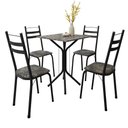 Ver imagem 1 de Conjunto de Mesa Sala de Jantar com 4 Cadeiras Leia Tubular Granito Artefamol