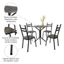 Ver imagem 5 de Conjunto de Mesa Sala de Jantar com 4 Cadeiras Leia Tubular Granito Artefamol