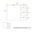 Ver mais imagens de Armário C/ Balcão Banheiro Rodizios Bn3603 S/ Cuba 80cm e Espelho Bn3602 Amêndoa - Tecno Mobili