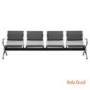 Ver imagem 2 de Cadeira Longarina Cromada com Almofada 4 Lugares 126 - Bella Brasil Decor