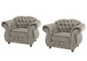 Ver imagem 1 de Quatro Poltronas Chesterfield Merlo - Suede Cinza / Decoração, recepção , barbearia, sala tv
