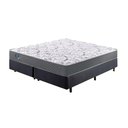Ver imagem 1 de Cama Box King Size 193x203 Linho Cinza com Colchão Mola Ensacada