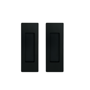 Puxador Duplo Concha de Embutir para Porta Inox Preto Fosco 15cm