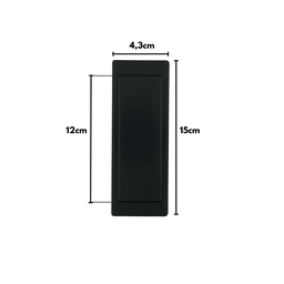 Puxador Duplo Concha de Embutir para Porta Inox Preto Fosco 15cm - 3