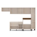 Ver imagem 5 de Cozinha Koya 6 Peças 316,8x214cm Armários Aéreos Paneleiro Balcões c/ 3 Gavetas Creme 250032