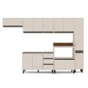 Ver imagem 3 de Cozinha Koya 6 Peças 316,8x214cm Armários Aéreos Paneleiro Balcões c/ 3 Gavetas Creme 250032