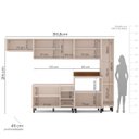 Ver imagem 6 de Cozinha Koya 6 Peças 316,8x214cm Armários Aéreos Paneleiro Balcões c/ 3 Gavetas Creme 250032
