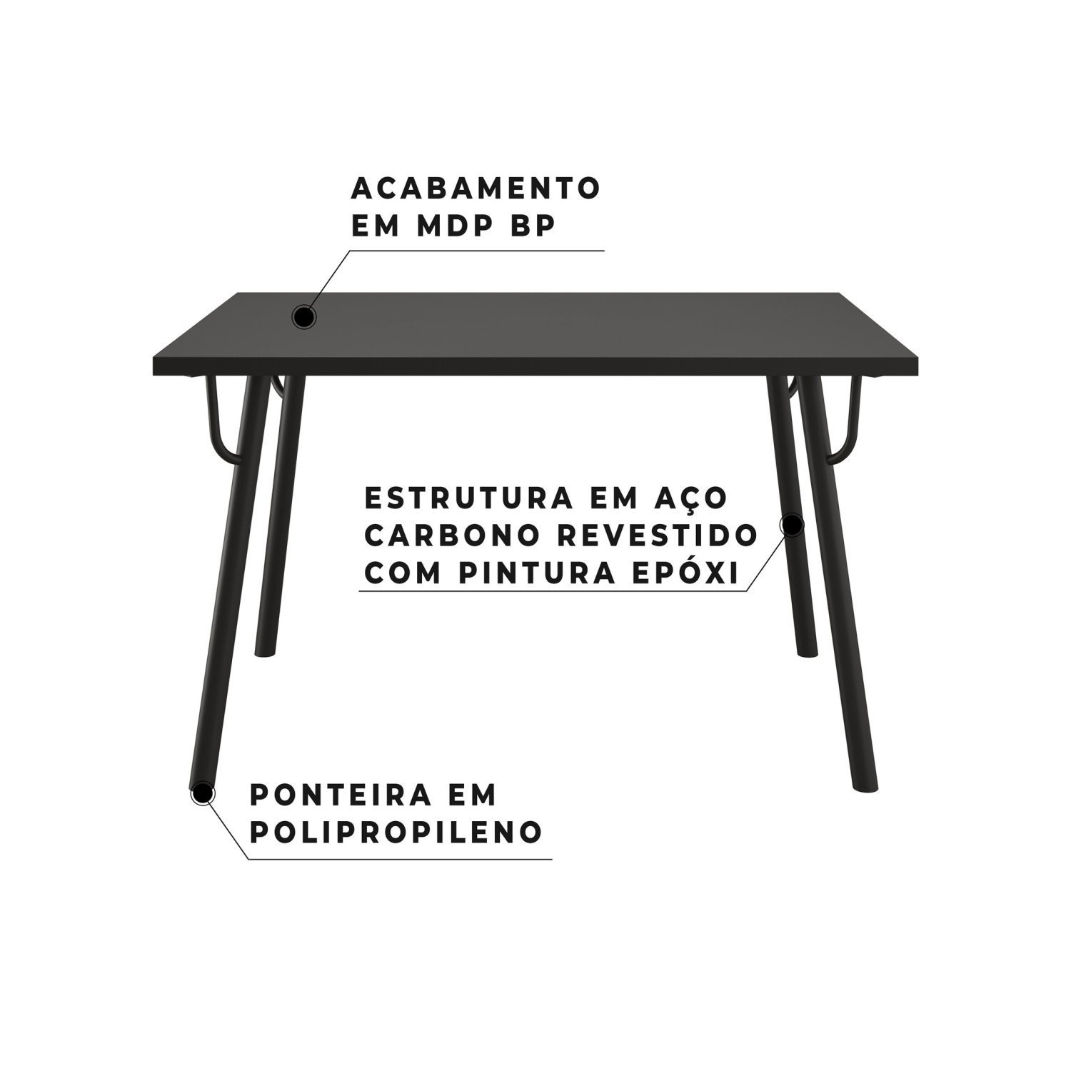 Conjunto Sala de Jantar Mesa Orbit 135x80cm Tampo MDP 4 Cadeiras Love Yescasa - 9