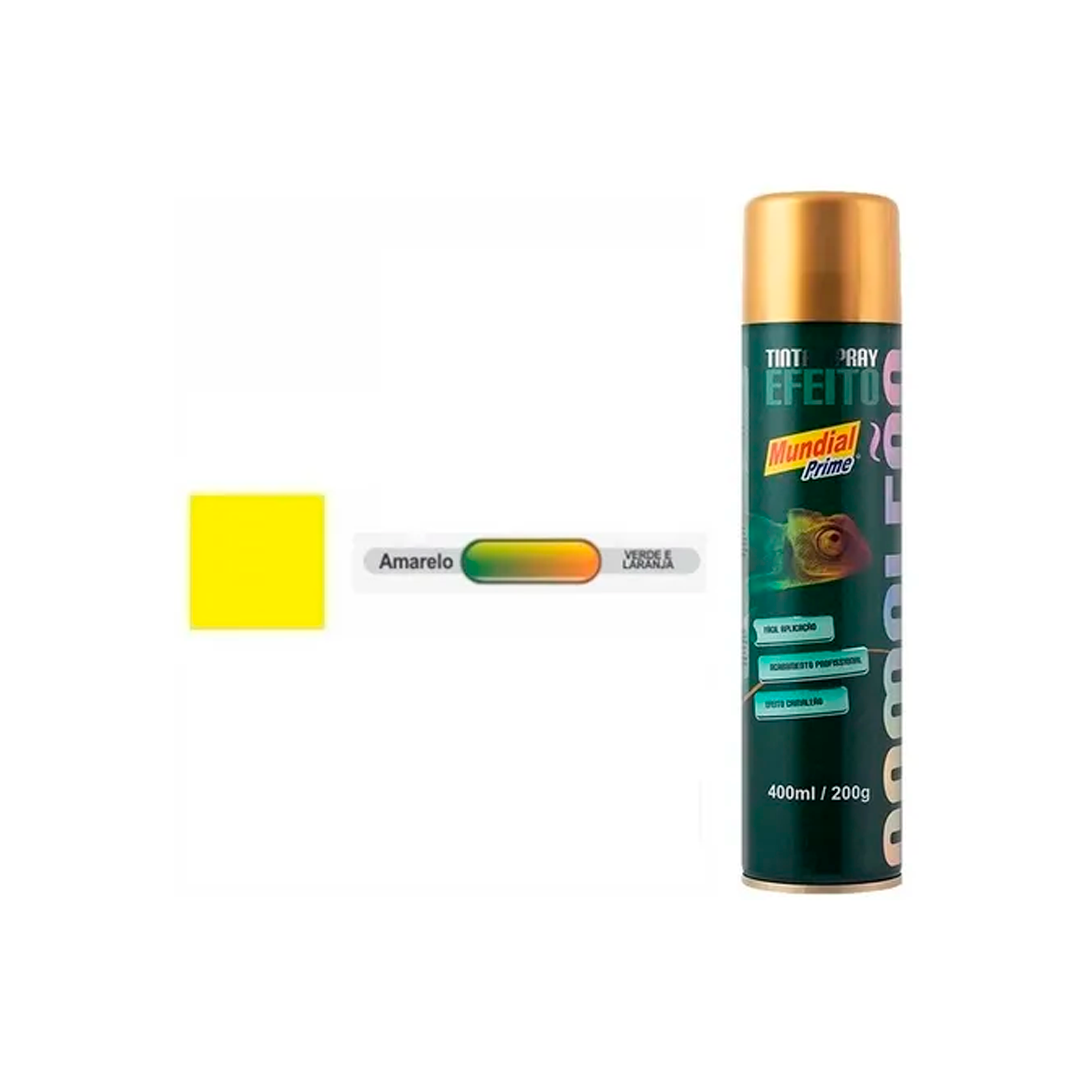 Tinta Spray Efeito Camaleão Amarelo 400ml Mundial Prime - 2