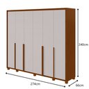 Ver imagem 3 de Guarda-roupas Casal 6 Portas 8 Gavetas com Pés 100% Mdf Imperatore - Lp - Rei de Casa Frassino/off W