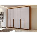 Ver imagem 2 de Guarda-roupas Casal 6 Portas 8 Gavetas com Pés 100% Mdf Imperatore - Lp - Rei de Casa Frassino/off W