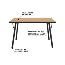 Conjunto Sala de Jantar Mesa Aço com 4 Cadeiras Werk Yescasa - 9