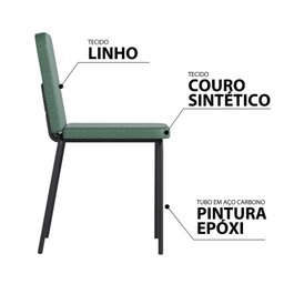 Conjunto Sala de Jantar Mesa Aço com 4 Cadeiras Werk Yescasa - 6
