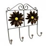 Cabide Rustico de Parede para Bolsas e Roupas Artesanal de Ferro com Flores Libertas Rosas Artesanat - 1