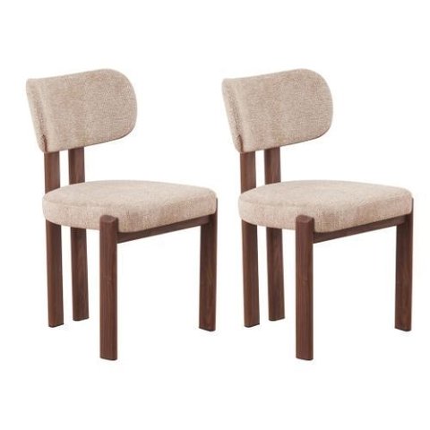 Kit 2 Cadeiras Nord Estofada com Estrutura Amadeirada Waw Design