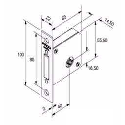 Fechadura 1500 Cra Quadrada Cromo Acetinada Super Trava - Tetra Chave Pado - 1