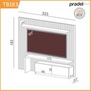 Ver imagem 4 de Painel Ripado para TV até 65 Polegadas 2 Portas Basculante 223cm