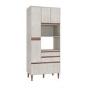 Ver imagem 1 de Armário Paneleiro Cozinha 4 Pt 3 Gv 93 X 214 Cm Nicho Forno/micro New Mdp Legno Nogueira - Clicklar