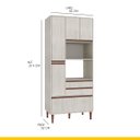 Ver imagem 3 de Armário Paneleiro Cozinha 4 Pt 3 Gv 93 X 214 Cm Nicho Forno/micro New Mdp Legno Nogueira - Clicklar
