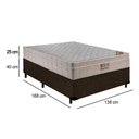 Ver imagem 4 de Cama Box Casal Suede + Colchão Casal Ortobom Airtech Molas Superpocket (65x138x188) Marrom