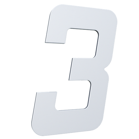 Número 130mm Garbo Font - Branco - Metalmidia 3
