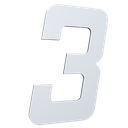 Ver imagem 1 de Número 130mm Garbo Font - Branco - Metalmidia 3