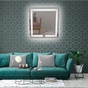 Ver imagem 1 de Espelho quadrado jateado iluminado com led frio 60x60cm TOUCH