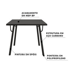 Conjunto Sala de Jantar Orbit 80x80cm Tampo MDP com 4 Cadeiras Werk Yescasa - 9