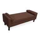 Ver imagem 3 de Kit Cabeceira Geovana + Calçadeira Baú Felix King Size 195cm Suede - Ecotec Decor:Marrom