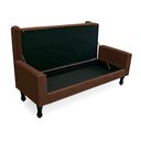 Ver imagem 4 de Kit Cabeceira Geovana + Calçadeira Baú Felix King Size 195cm Suede - Ecotec Decor:Marrom