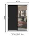 Ver imagem 4 de Guarda-roupa Solteiro Madesa Denver 2 Portas de Correr com Espelho