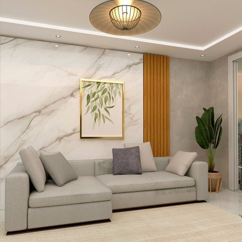Painel Ripado Barra WPC MDF 250CMX49,6cm Gelius Marrom/Marrome