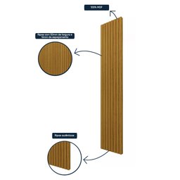 Painel Ripado em Barra 250x49,6cm (1,24m²) WPC Gelius Móveis 100% MDF - 6