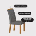 Ver imagem 2 de Conjunto Sala de Jantar Lara 1,60m com 6 Cadeiras Clara Plus Cinamomo/Chumbo/Joli Chumbo