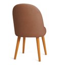 Ver imagem 6 de Kit 02 Cadeiras Poltrona de Jantar Estofada Luna Boucle Terracota Pés Palito Castanho - Pallazio